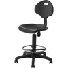 National Public Seating Poly Adjustable Task Stool With Backrest, Black