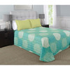 Martex Rx Bedspread King 120x118 Throw Style Circles And Stripes Aqua