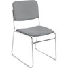 National Public Seating Sled Based High Density Grey Fabric Stacking Chair