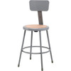 National Public Seating Round 18 Stool With Hardboard Seat And Metal Backrest