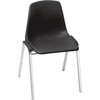 National Public Seating Heavy-Duty Polyshell Plastic Stacking Chair, Black