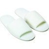 Adult Open Toe Polyester Terry Slippers, White, Pack Of 10 Pair