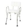 DMI Shower Chair Bath Seat With Back, Adjustable 16-20 In. Height, 350 Lb Capacity, White