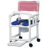 Ipu Shower Commode Chair Soft Seat Footrest & Seat Belt Left Wineberry-Blue Seat