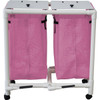 Mjm Echo Double Hamper With Mesh Bags And Foot Pedal - Mauve