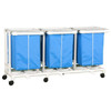 Ipu Jumbo Triple Hamper With Foot Pedal Cap Blue Mesh