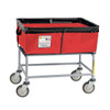 R&B Wire Products Antimicrobial Elevated Vinyl Basket Truck 3 Bushel Red