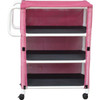 Mjm 3 Shelf Linen Cart With Mauve Mesh Cover Shelf Size 20 X 45"