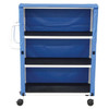 Mjm 3 Shelf Mid Size Linen Cart Royal Blue Solid Vinyl Cover Shelf Size 20 X 32",mjm"