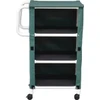 Mjm 3 Shelf Mini Linen Cart With Forest Green Solid Vinyl Cover Size 20 X 25"