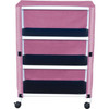 Mjm Echo 3-Shelf Cart With Cover, 20 X 32", Mauve Mesh