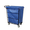 Royal Basket Trucks Linen Cart 32cf Blue 2 Fixed, 2 Swivel