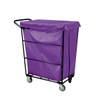 Royal Basket Trucks Linen Cart 32cf Purple 2 Fixed, 2 Swivel