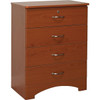 Drive Oslo 4-Drawer Chest, Nickel Hardware, 37" X 29" X 18", Cherry