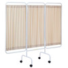 R&b Wire 3 Panel Mobile Privacy Screen Room Divider, Antimicrobial Beige Fabric Panels