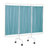 R&b Wire 3 Panel Mobile Privacy Screen Room Divider, Antimicrobial Blue Vinyl Panels