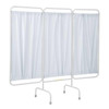 R&b Wire 3 Panel Stationary Privacy Screen Room Divider, Antimicrobial White Vinyl Panels