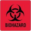Rrd Biohazard Warning Label 6"X6" Red Package Of 10