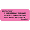 Rrd Nutrition Communication Labels 2-1/4"X7/8" Dear Patient