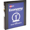 Avery Economy 1" View Binder 175 Sheet Capacity Round Ring Black