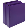 Samsill 2" View Binder 425 Sheet Capacity Round Ring Purple Package Of 2