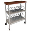 Omnimed Artisan Open Chart Rack, 20 Cap, Cherry Thermofoil Top, Grey