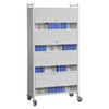 Omnimed Light Grey Versa Locked Cabinet Style Moble Rack With Four Shelves