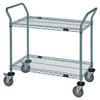 Quantum Storage Systems 2-Shelf Gray Epoxy Wire Utility Cart 24w X 48l X 37-1/2h Inch