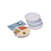 Partitioned Scoop Dish With Cover Sandstone 8