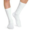 Heelbo Unisex Diabetic Crew Sock Pair Without Elastic, 8-15mm, White, Medium