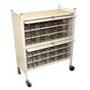 Omnimed Cart 30 Acrylic Drawers W/Locks 2 Retractable Shelf Doors Beige Cabinet
