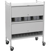 Omnimed Omnicart Chart Rack In Light Gray Holds 20 Binders Locking Panel