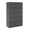 Hirsh 42 Inch Wide 5 Drawer Metal Lateral File Cabinet For Home And Office, Holds Letter, Legal And A4 Hanging Folders, Charcoal