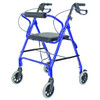 Dmi Ultra Lightweight Aluminum Frame Rollator With Straight Backrest Royal Blue