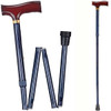 Dmi Walking Cane, 33-37 Inches, Foldable With Ergonomic Wooden Handle, Blue Ice