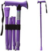 Healthsmart Folding Walking Stick With Soft Grip Handle, Adjustable 33-37 In., Lavender