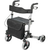 Healthsmart Rollator Walker With Seat, Backrest And Removable Storage Bag, 8 In. Wheels, 300 Lb Capacity, Black