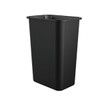 41 qt Rectangular Indoor Plastic Can, Black, Open Top, Plastic, 16 in