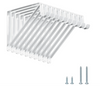 10 Pack Heavy Duty Closet Shelf & Rod Brackets, Wall Mounted Closet Shelf Brackets, 11 x 9.45 Inch Closet Shelf Brackets with Rod Support, White