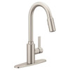 Moen Genta Stainless Steel Single Hole Pull Down High-Arc 1.5 GPM Kitchen Faucet