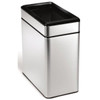 Simplehuman 2.6 Gallon Brushed Stainless Steel Slim Open-Top Wastebasket/Trash Can
