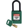 Brady Safekey 1.5 In Plastic Shackle Keyed Different Nylon Padlock (12-Pack) (Green)