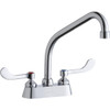 Elkay Bathroom Faucet, 1.5 Gpm, 6.5" Spout, 4" Center, Chrome, 2 Handles