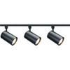 Satco Nuvo Black Three-Light R30 Straight Cylinder Track Kit