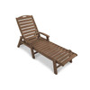 Trex Outdoor Furniture Tree House Patio Chaise Lounge, Stackable Plastic Chair