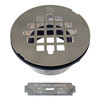 Westbrass 2" No-Caulk PVC Compression Shower Drain 4-1/4" Round Grid Cover Nickl