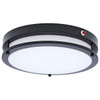 SATCO 13" LED Glamour Flush Mount With Emergency Battery, 5 Cct, Black