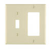 Leviton 2-Gang Wallplate 1-Toggle 1-Decora/Gfci Combination Nylon Light Almond