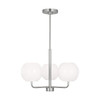 Generation Lighting Rory Small 21" Brushed Steel Chandelier W/Opal Glass Shades