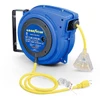 Goodyear Retractable Extension Cord Reel, 3 Grounded Outlets, 12/3, 15 Amp, 40'